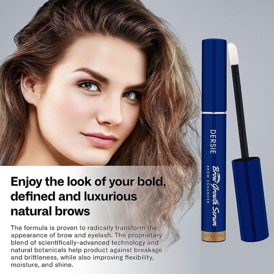 Dersie Eyebrow Growth Serum applicator brush demonstrates precision brow application