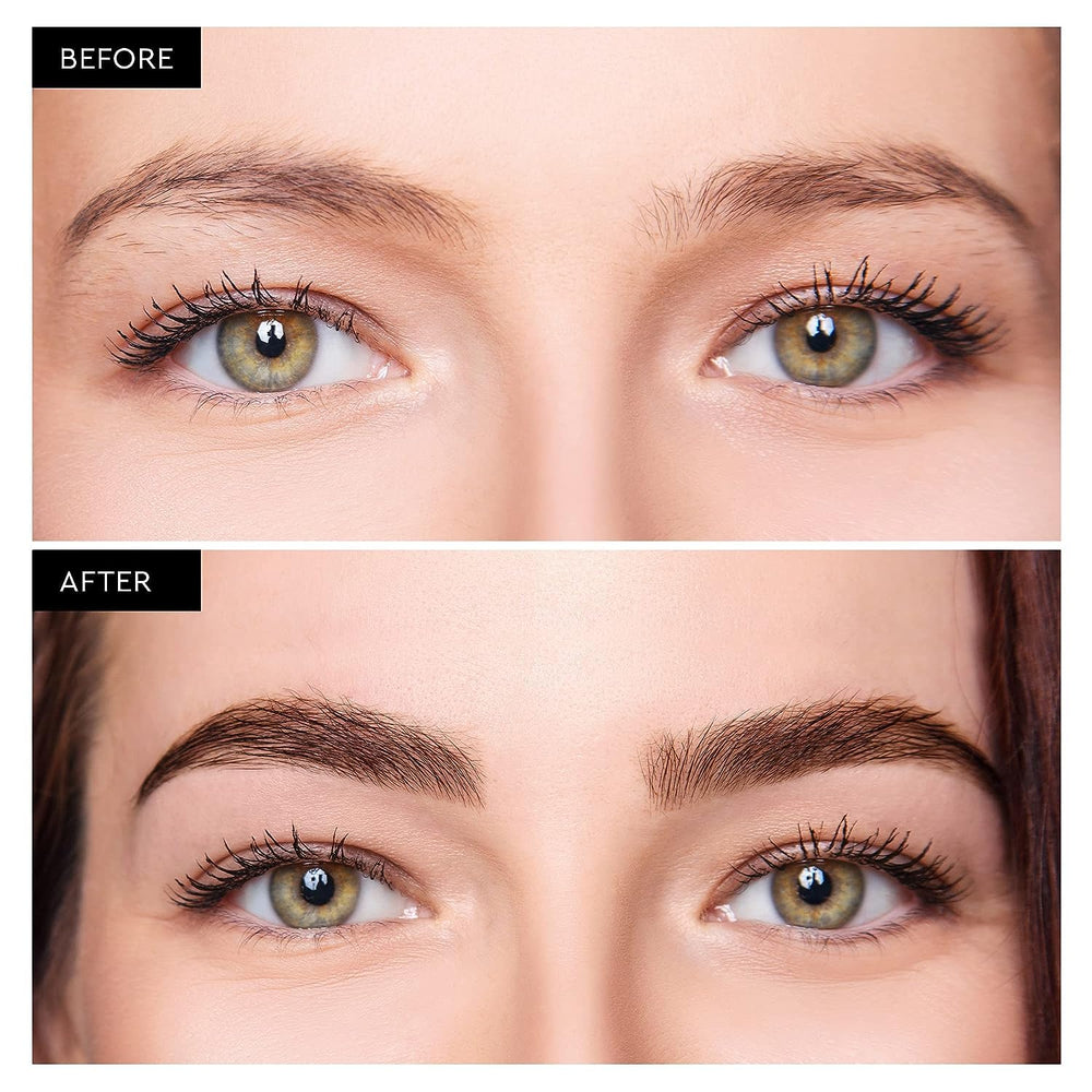 Closeup of Dersie Eyebrow Growth Serum bottle ready for daily routine
