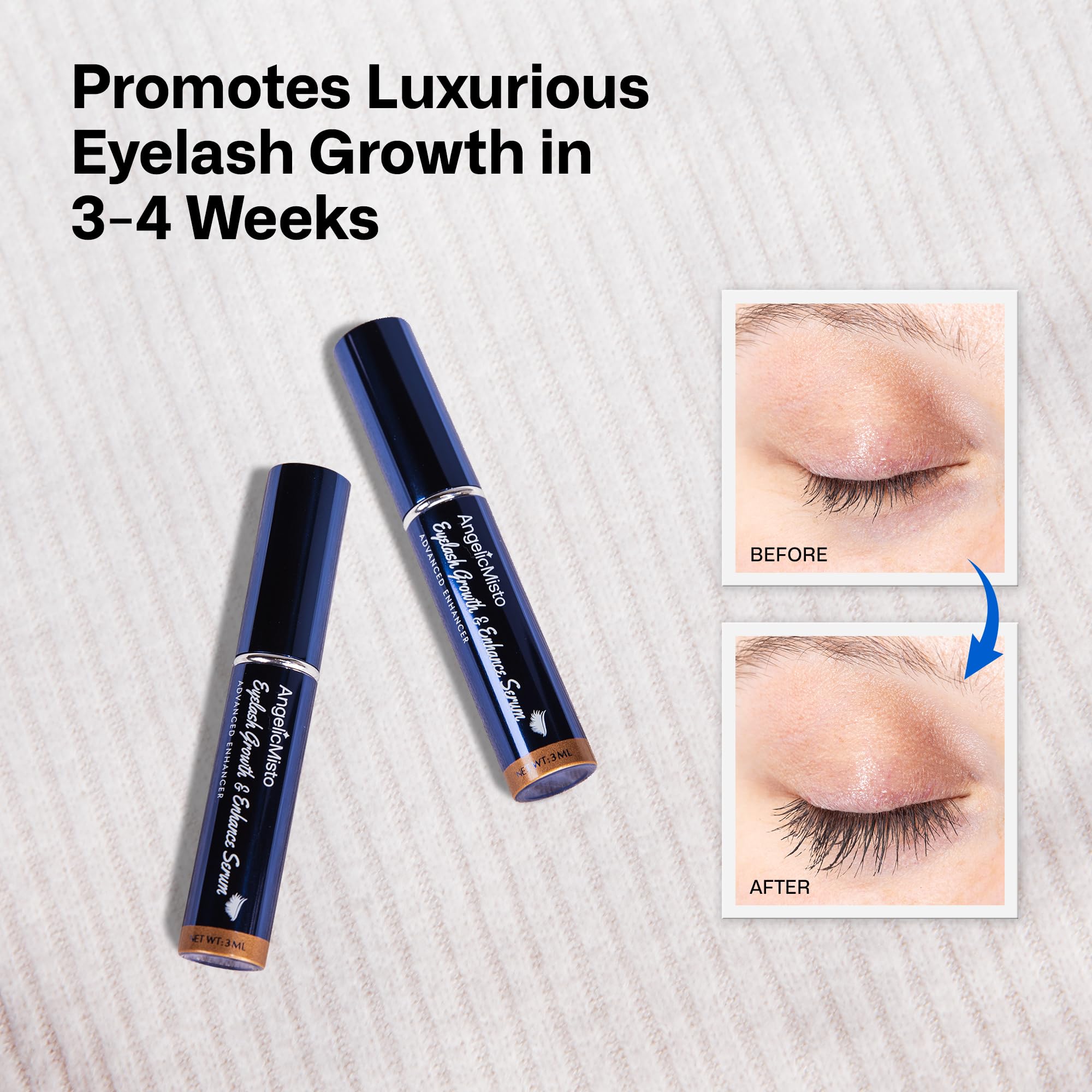 Dersie Eyelash Growth Serum 3ml bottle highlights compact size