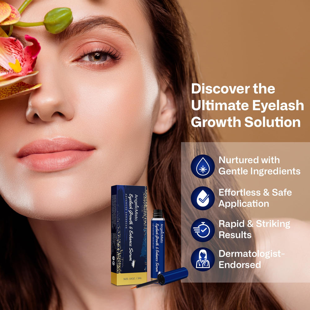Dersie Eyelash Growth Serum bottle and cap in sleek packaging