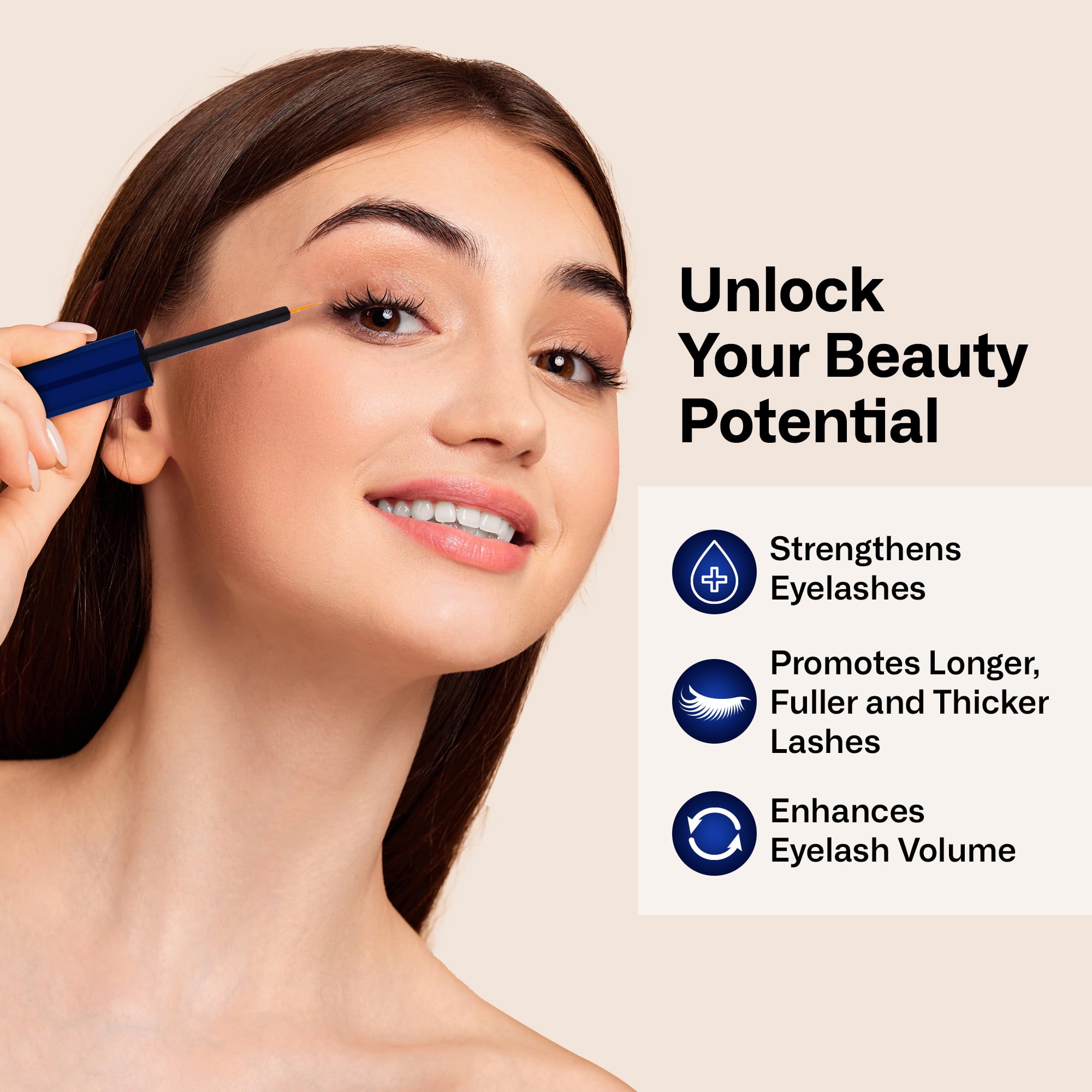 Dersie Eyelash Growth Serum packaging box emphasizes compact travel size
