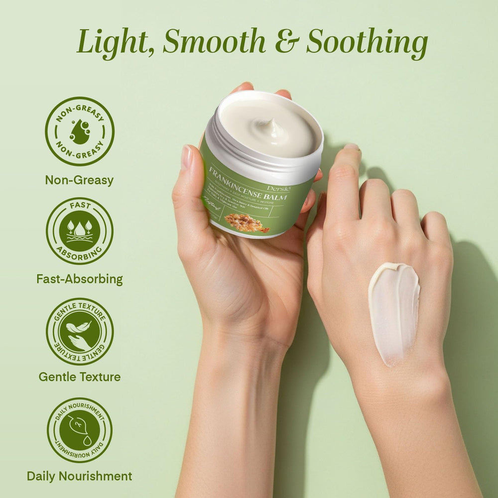 Dersie Frankincense Balm hand massage demonstrates soothing application