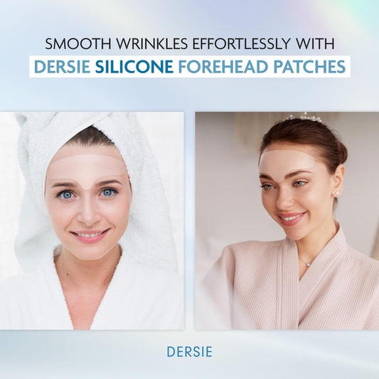 Dersie silicone forehead patches closeup show soft material for comfortable overnight wear.