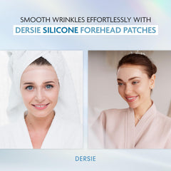 Dersie silicone forehead patches closeup show soft material for comfortable overnight wear.