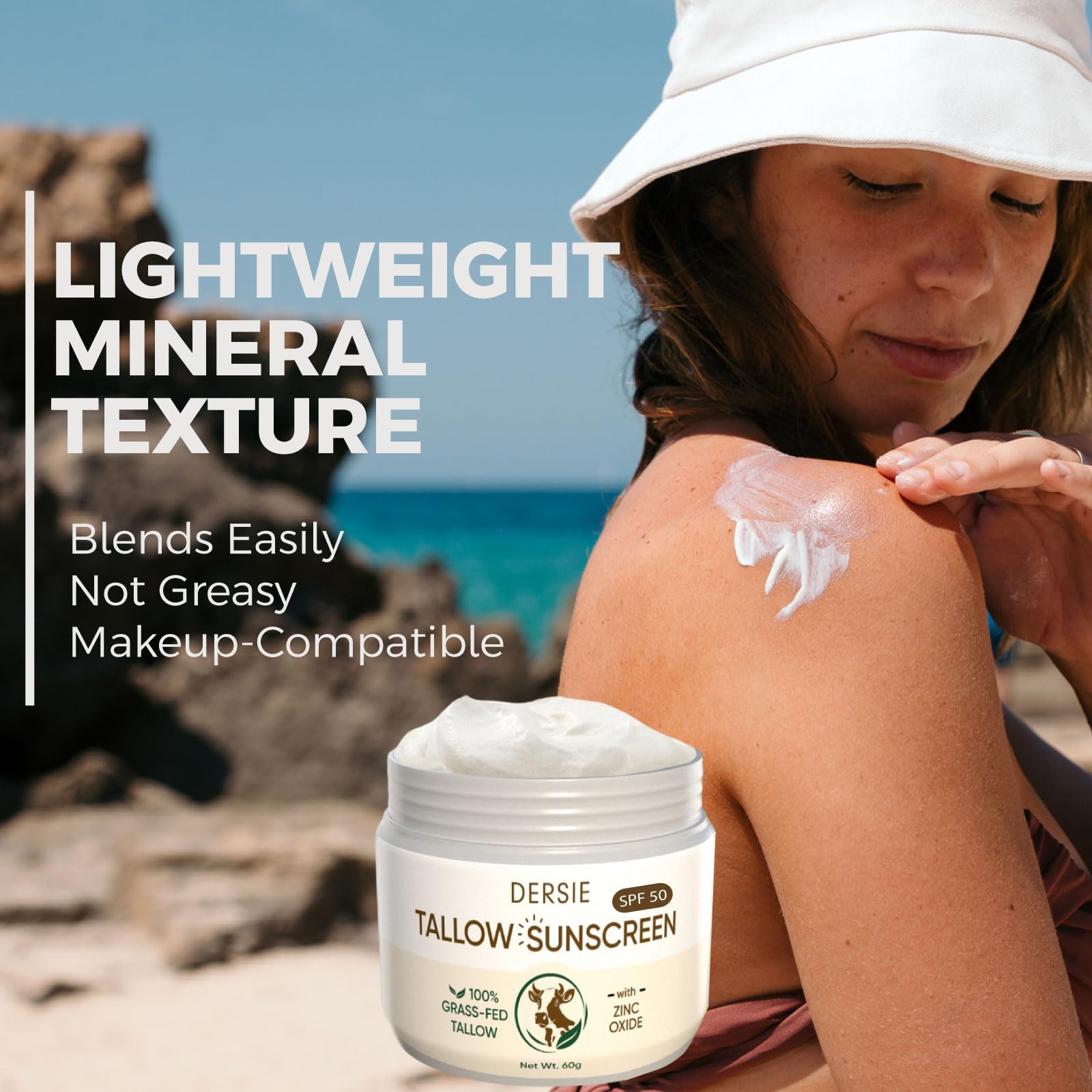 Dersie SPF 50 works on face and body for daily sun protection