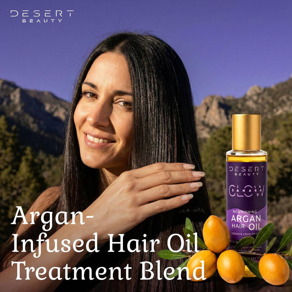 Desert Beauty Argan Oil delivers smooth texture and healthy-looking shine.