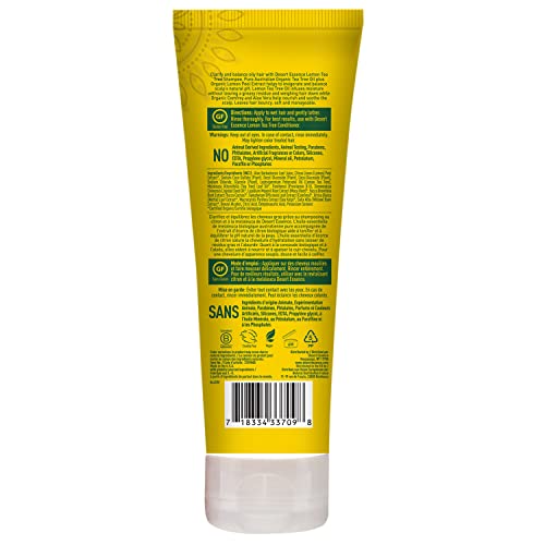 Desert Essence Lemon Tea Tree Shampoo hair lather, refreshing cleansing that helps balance oil