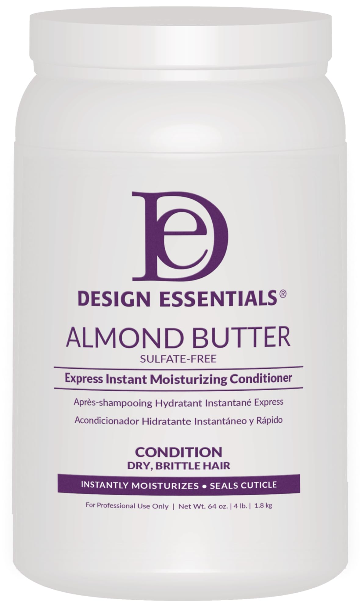 Design Essentials Almond Butter Express bottle pouring rich moisture into hair.