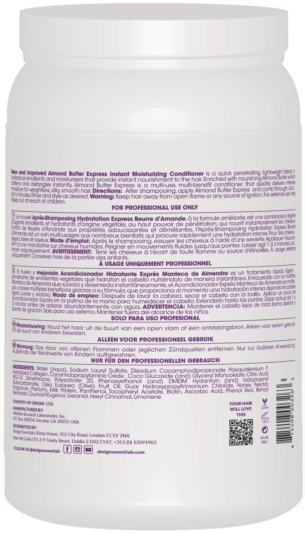 Design Essentials Almond Butter Express creamy conditioner texture close-up for instant detangling.