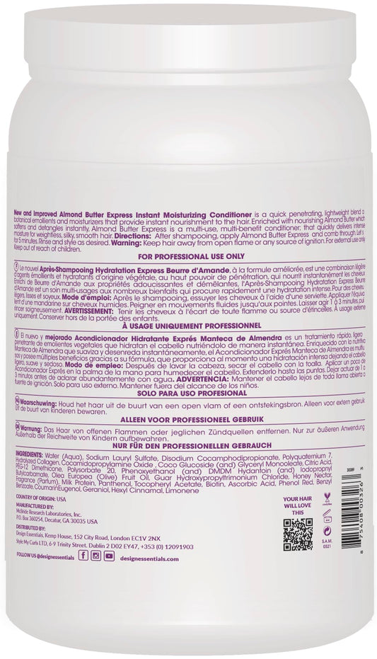 Design Essentials Almond Butter Express creamy conditioner texture close-up for instant detangling.