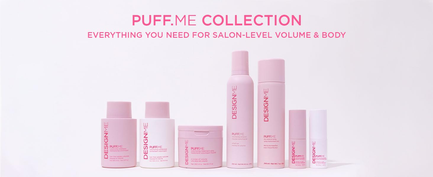 Design.Me Puff.Me vegan, sulfate-free label highlighting gentle care.