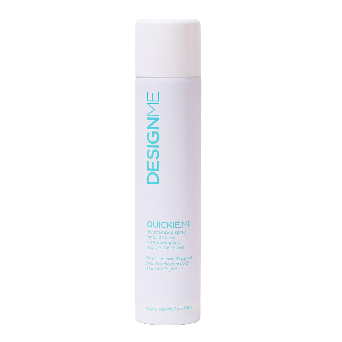 Design.Me QUICKIE.ME Dry Shampoo Light Tones bottle blends invisibly for refresh and volume