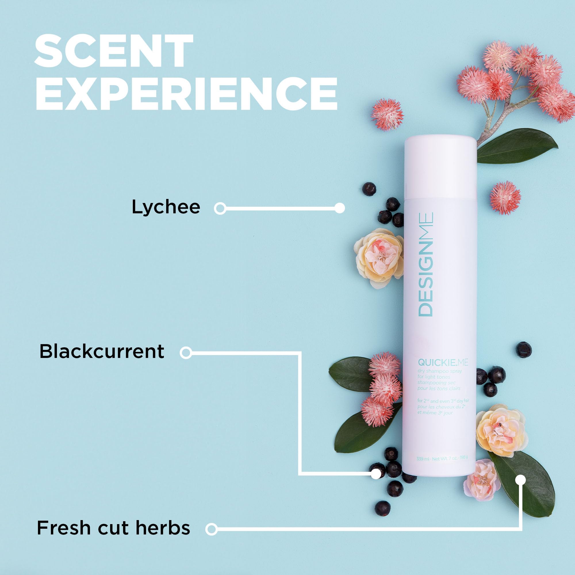 Design.Me QUICKIE.ME Dry Shampoo with rice starch absorbs oil effectively