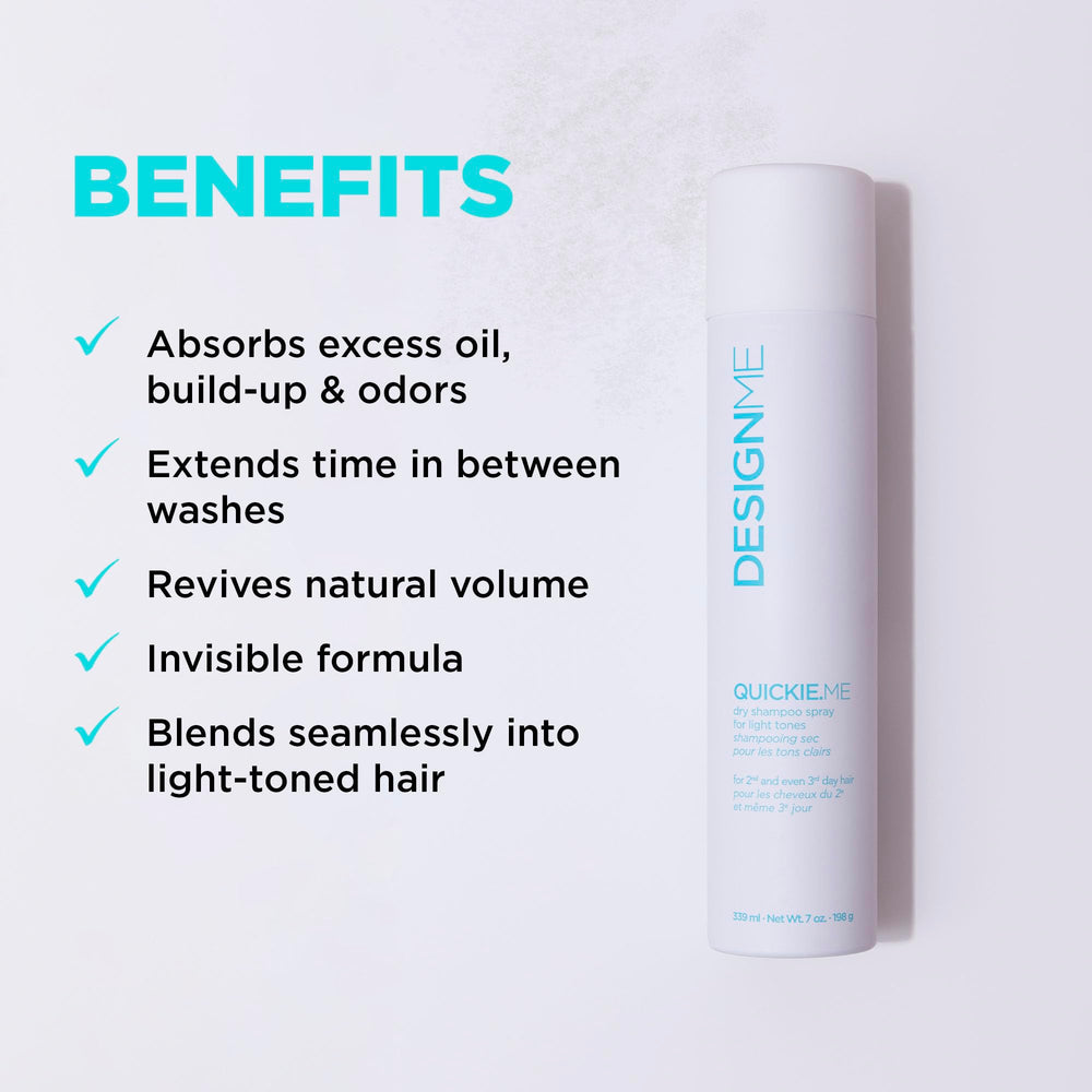 Design.Me QUICKIE.ME Dry Shampoo scent offers a subtle fruity-herbal aroma
