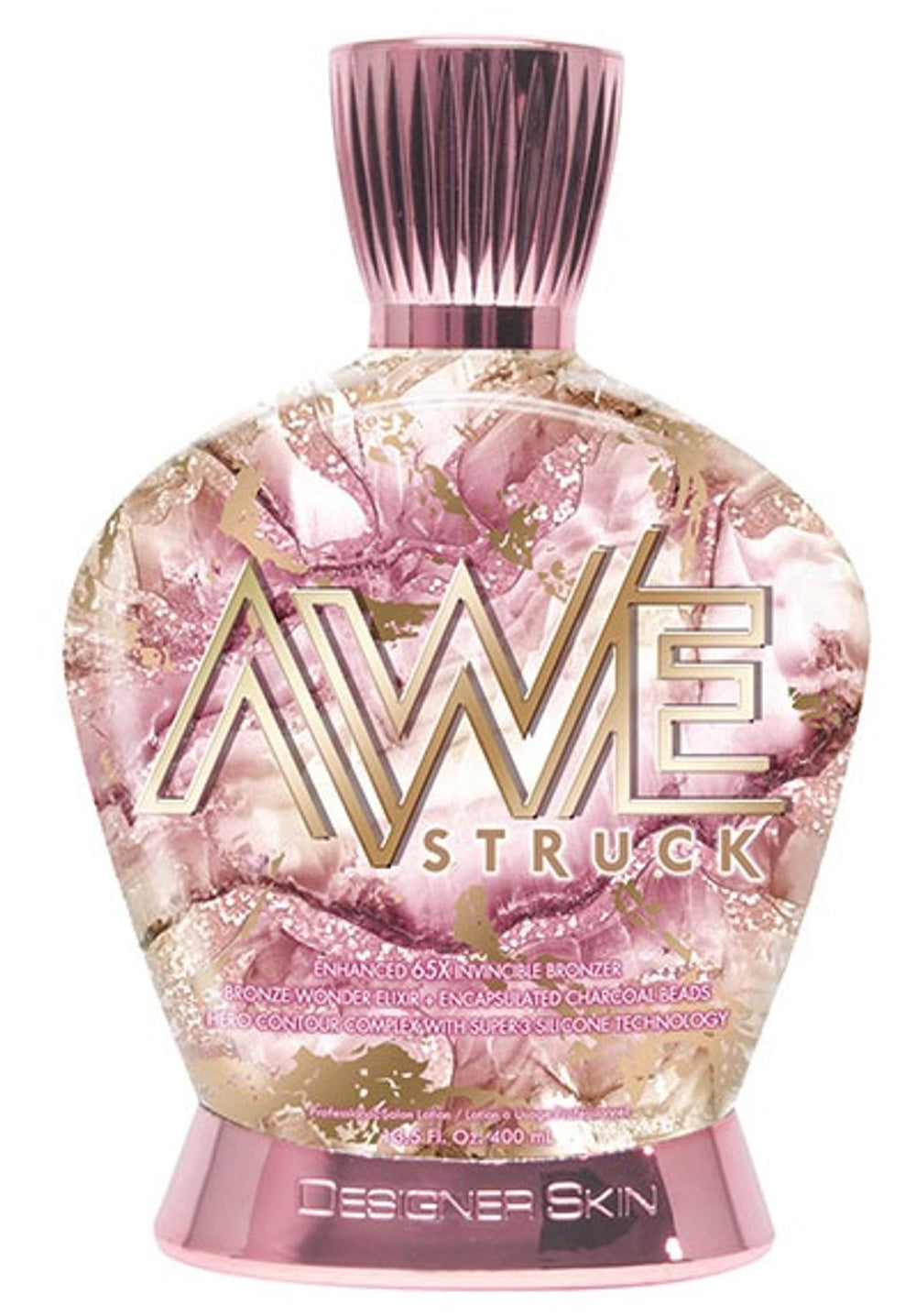 Designer Skin Awestruck 65x Invincible bronzer bottle delivers a deep, natural-looking tan.