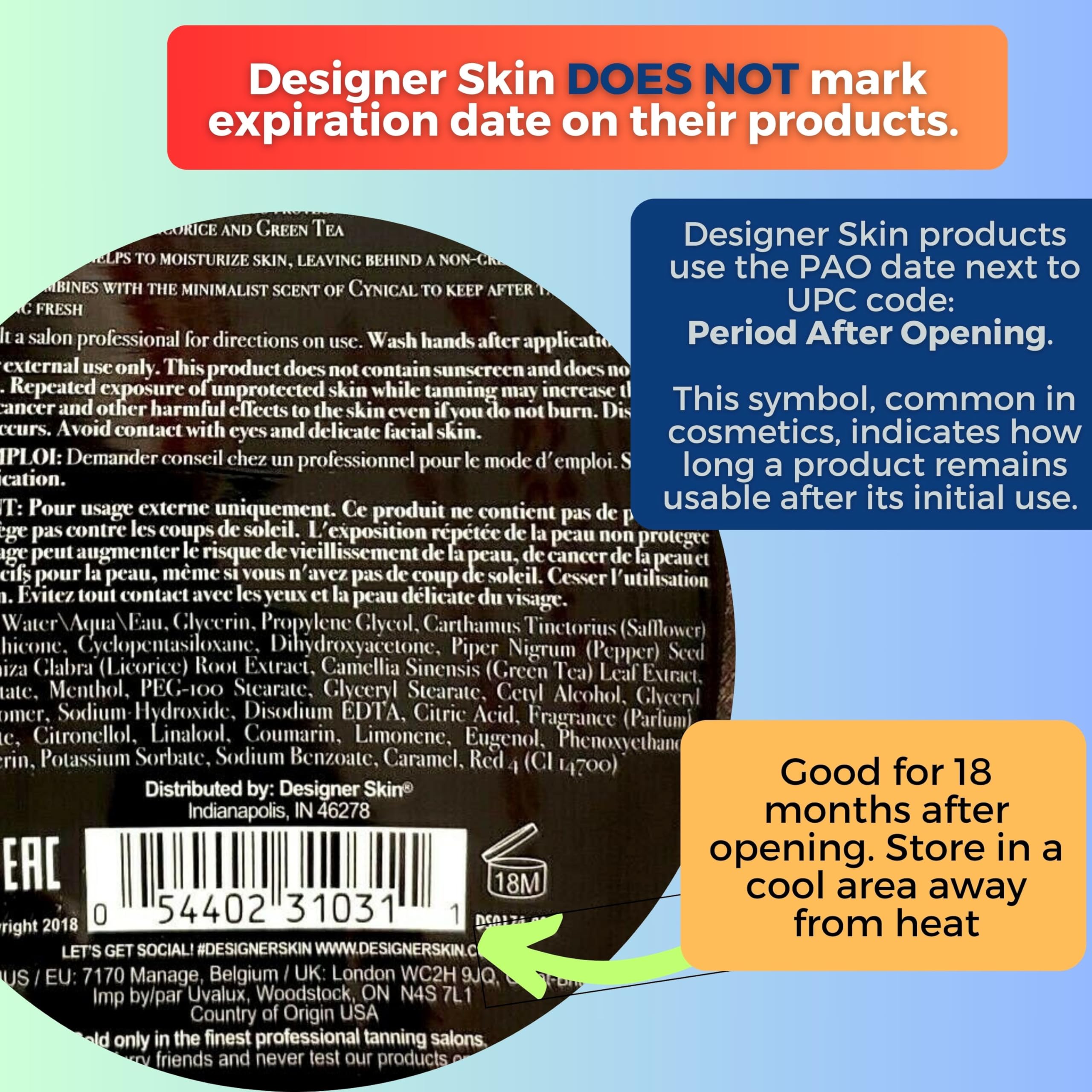 Designer Skin Command tanning lotion pump demonstrates convenient dispensing.