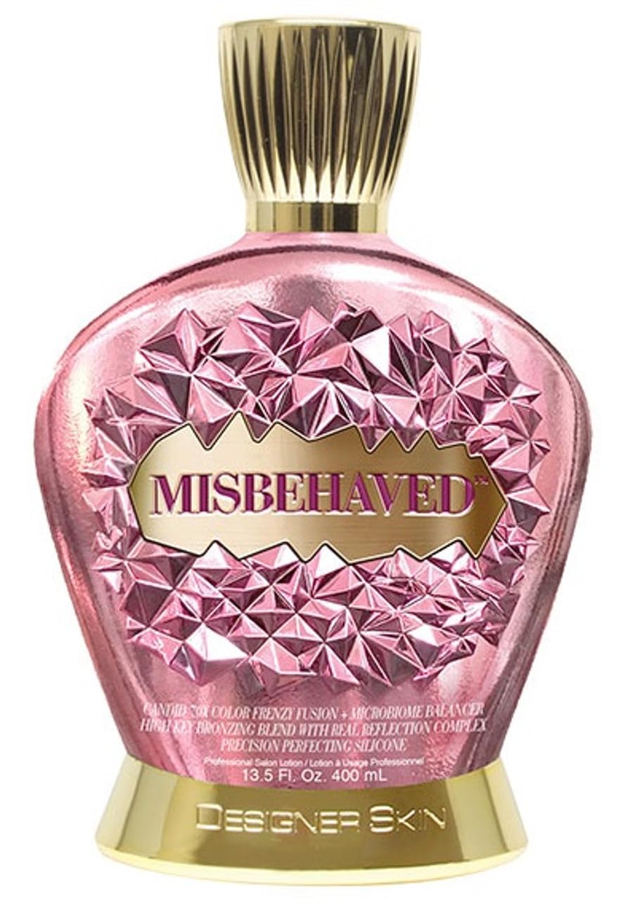 Designer Skin Misbehaved 70X bronzer bottle close-up showing premium formula for a sun-kissed glow