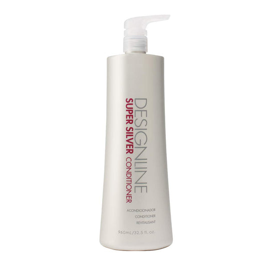 designline super silver conditioner Regis bottle promotes moisture and color brilliance for blonde and gray hair.