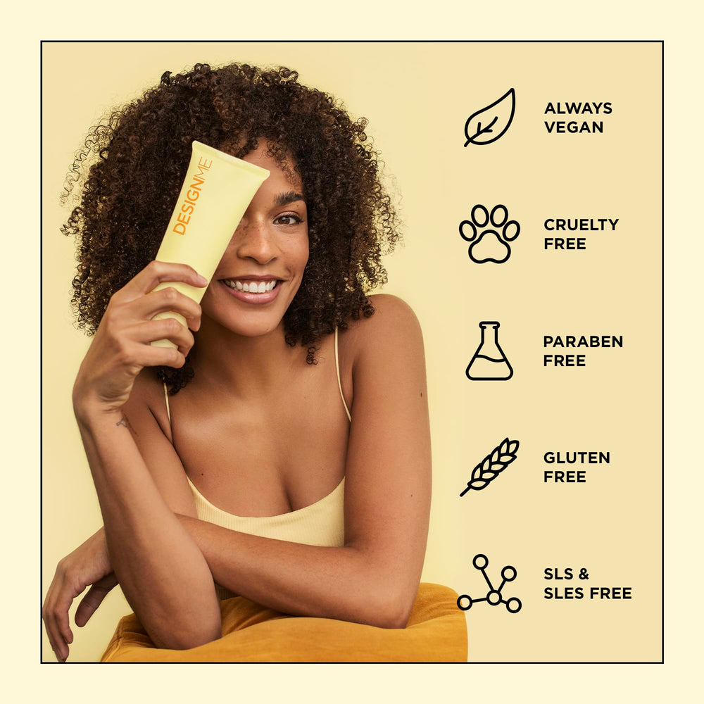 Design.Me Bounce.ME in-use ritual promotes refreshed, hydrated curls.