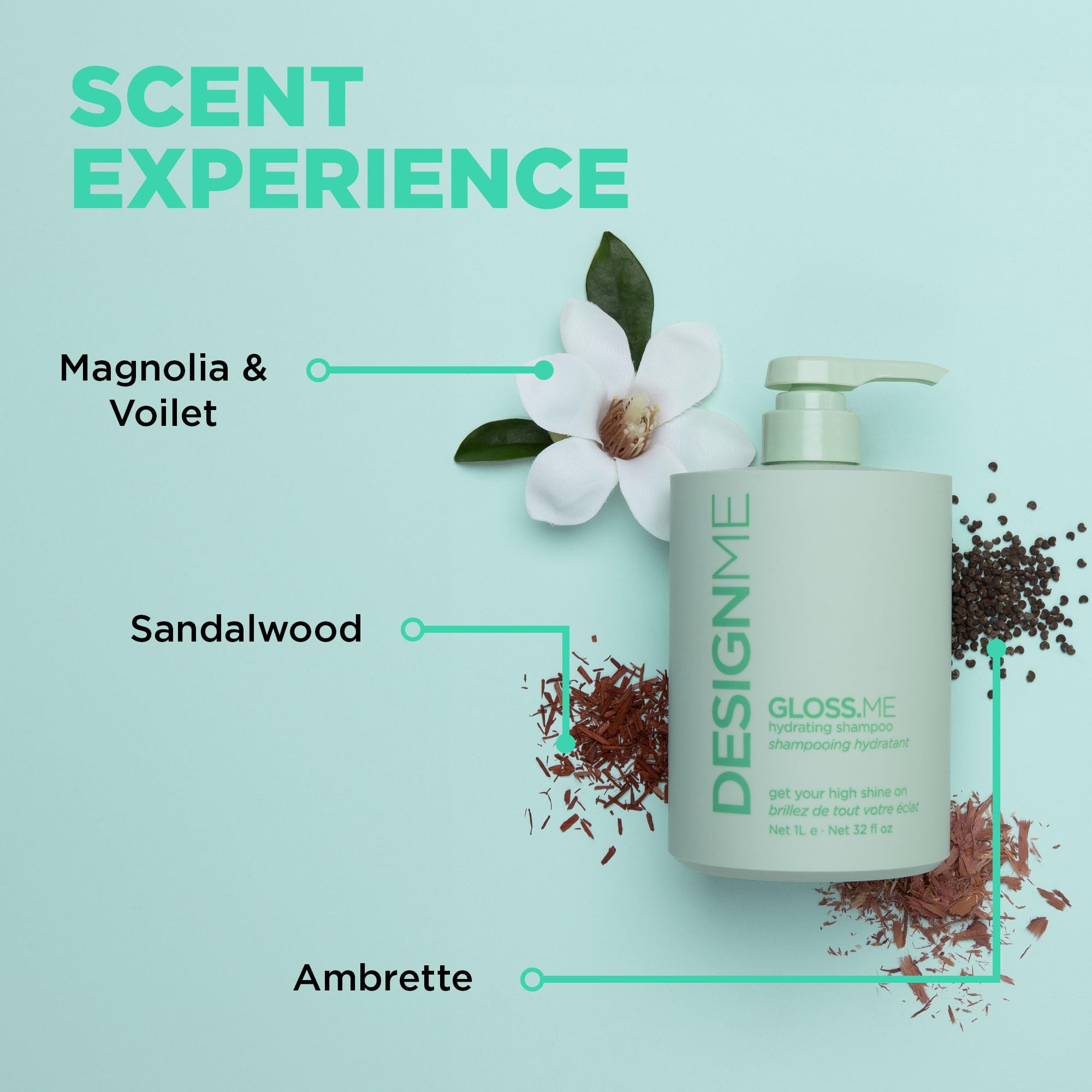 Design.Me GLOSS.ME Hydrating Shampoo with moringa seed oil for softness
