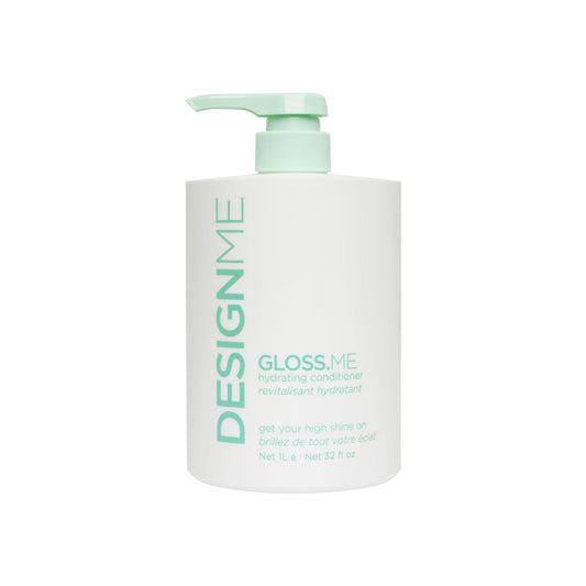 Design.Me Hydrating Conditioner bottle delivering moisture for soft, shiny hair.