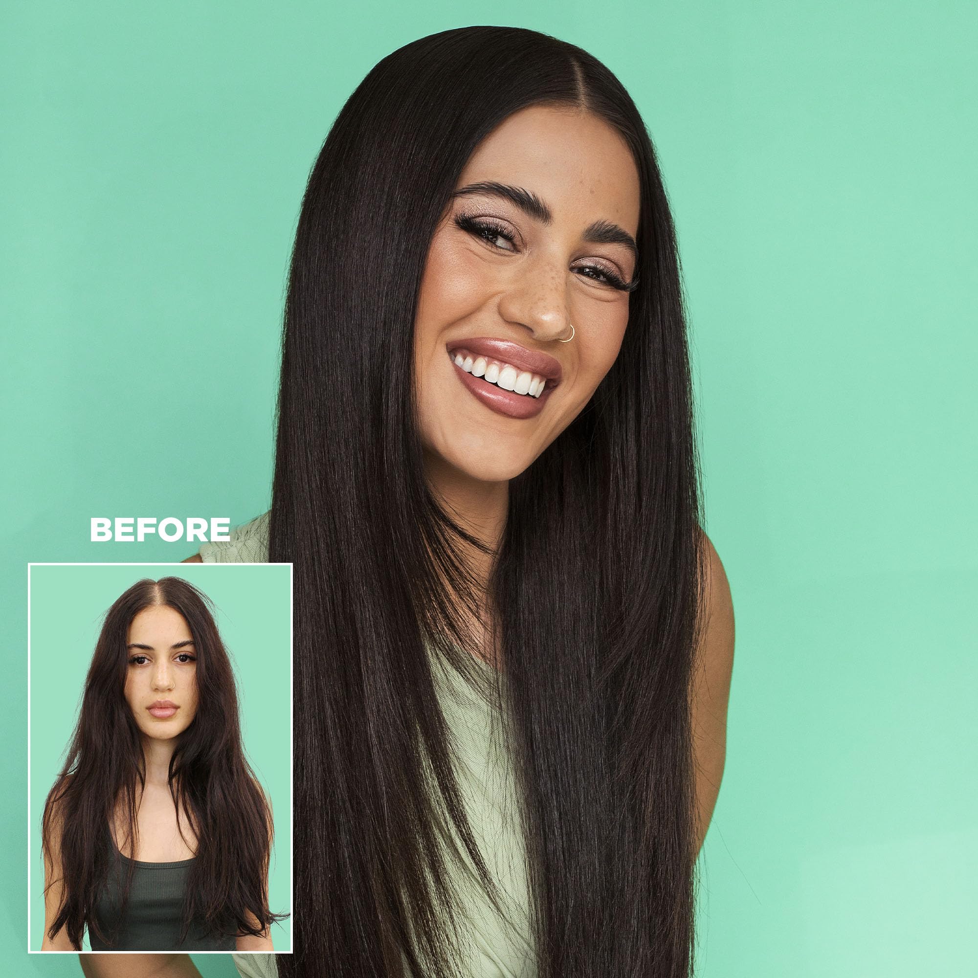 Design.Me Hydrating Conditioner applied to mid-lengths for detangling.