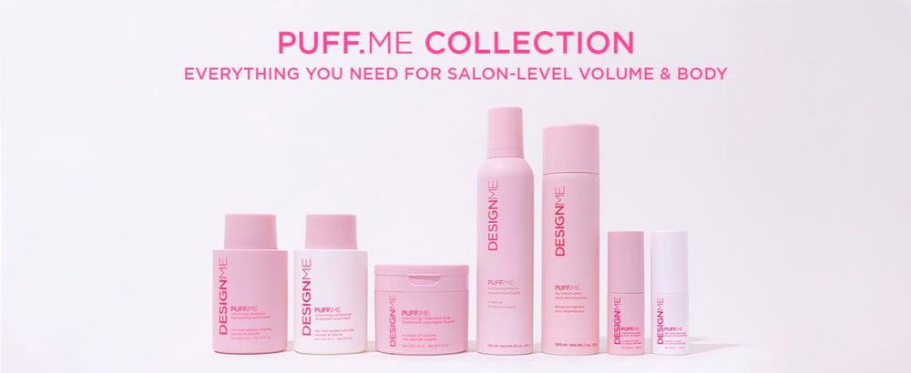 Design.Me Puff.ME vegan and sulfate-free icons indicate clean ingredients.