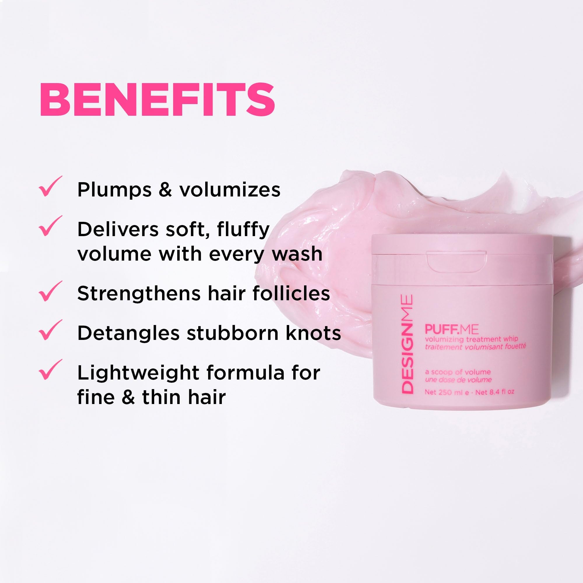 Design.Me PUFF.ME whipped-mask-texture showcasing lightweight fullness