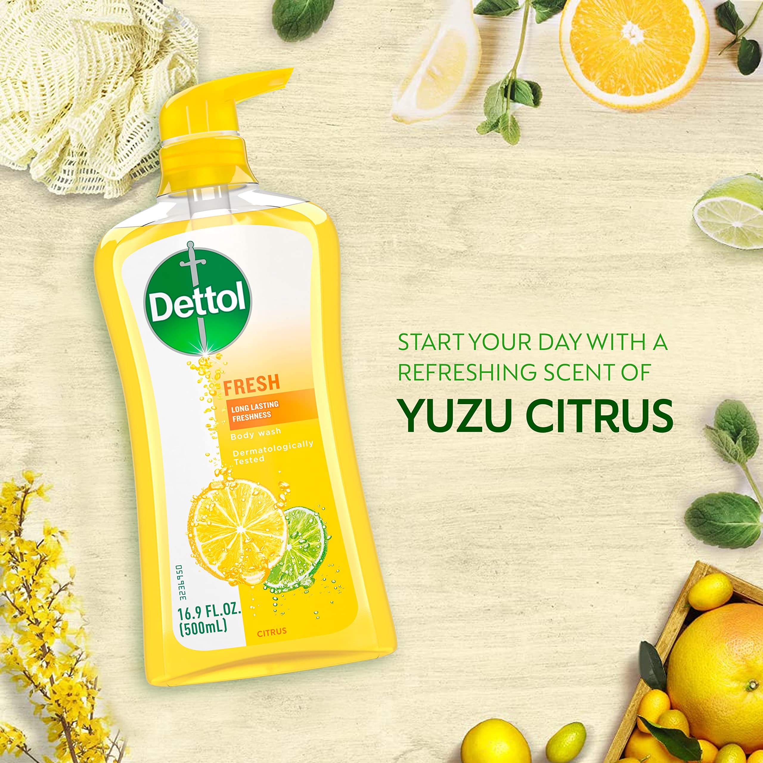 Dettol Fresh Body Wash foam texture close-up highlights rich lather.