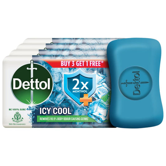 Dettol Intense Cool Bathing Soap Bar wrapped for easy use and freshness.