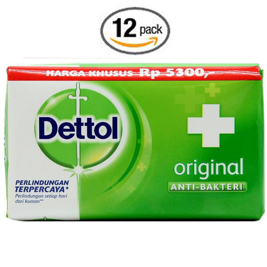 Dettol Original bar soap pack 12 close-up of individual bars promoting protection