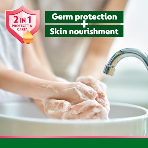 Dettol Skincare Liquid Handwash label closeup highlights antibacterial formula for hygienic hands.