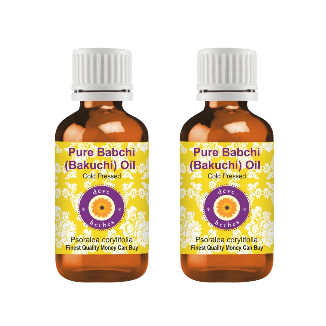 Deve Herbes Babchi Oil bottle in amber glass for pure skin care and dilution use