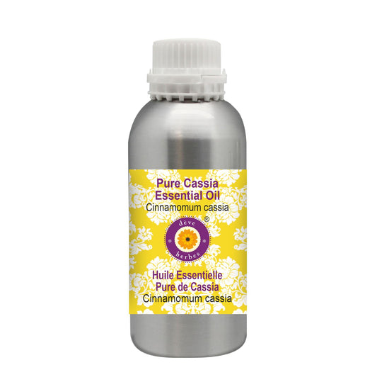 Deve Herbes Cassia essential oil bottle in aluminium container preserves potency
