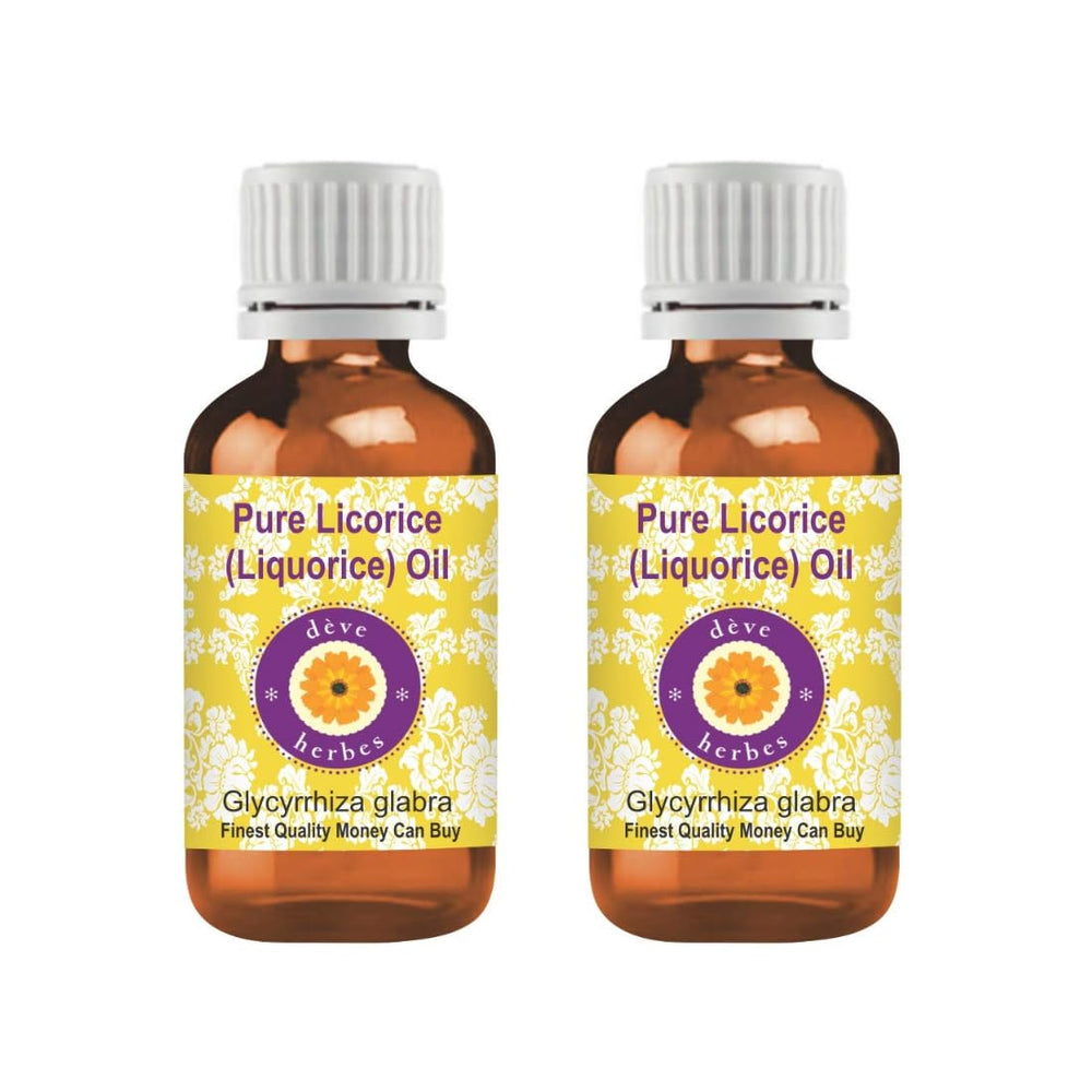 Deve Herbes Liquorice Oil bottle in amber glass designed for pure facial care