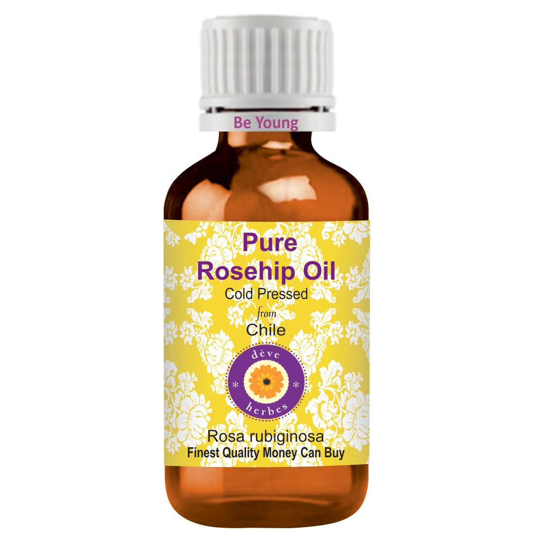 dve herbes Pure Rosehip Oil bottle 30ml in amber glass preserves potency for skincare