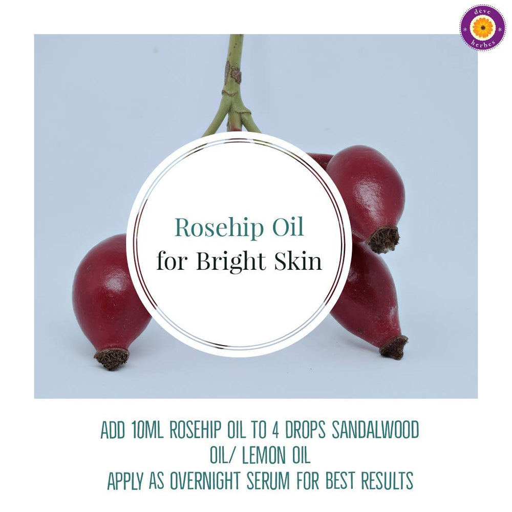 dve herbes Rosehip Oil dropper usage image suggests direct skin application