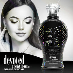 Devoted Creations Black Velvet texture swirls on skin for a smooth look.