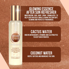 Close-up of Coconut Krèm ingredients highlighting cactus water and coffeeberry antioxidants.