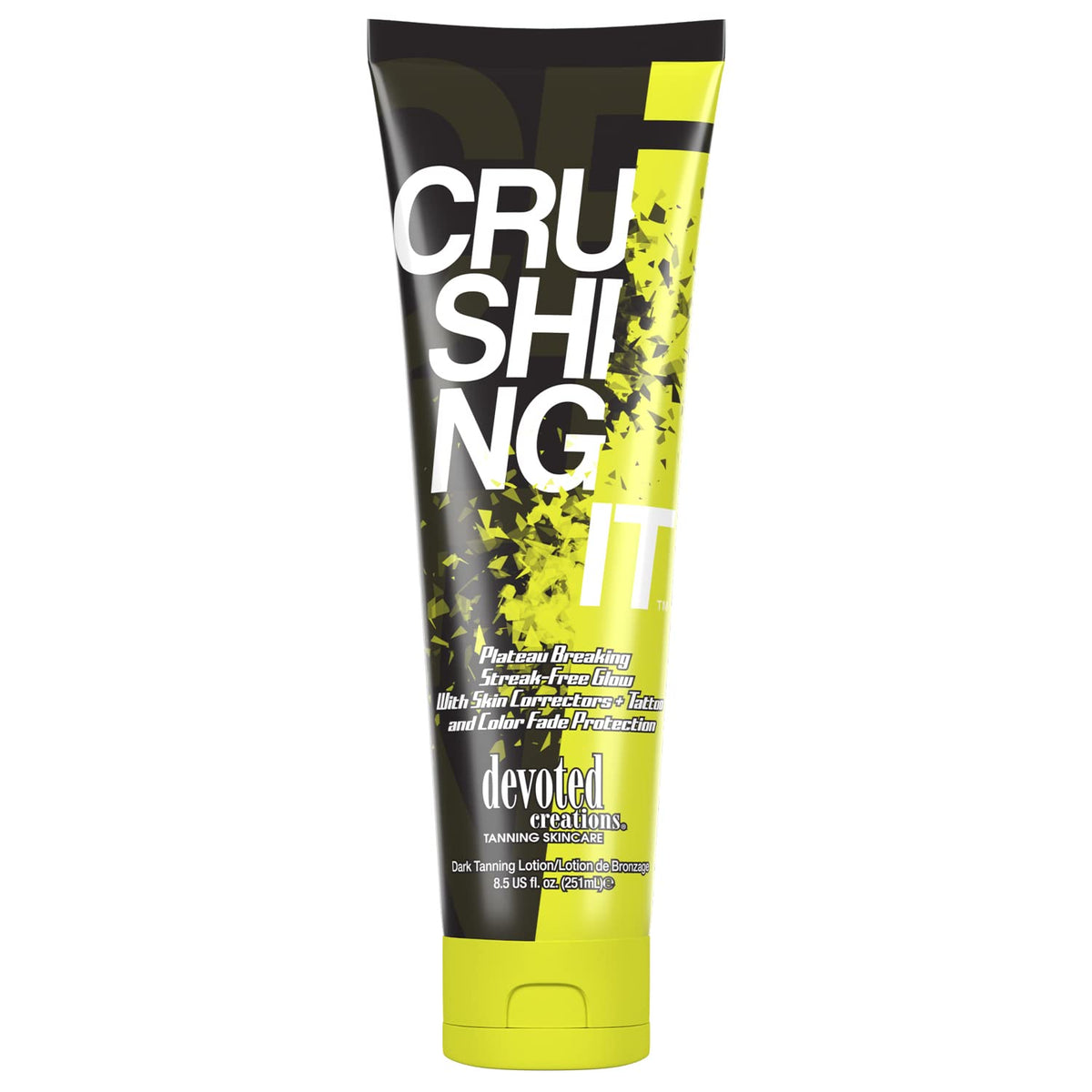 Devoted Creations Crushing It Dark Tanning Lotion bottle for smooth, even coverage