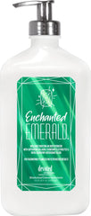 Devoted Creations Enchanted Emerald bottle pour for deep hydration and smoother skin.