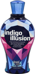 Devoted Creations Indigo Illusion bottle highlights anti-orange bronzing for a natural-looking tan