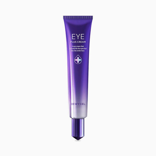 DEWYCEL Eye Plus Cream bottle close-up showing hydration benefits