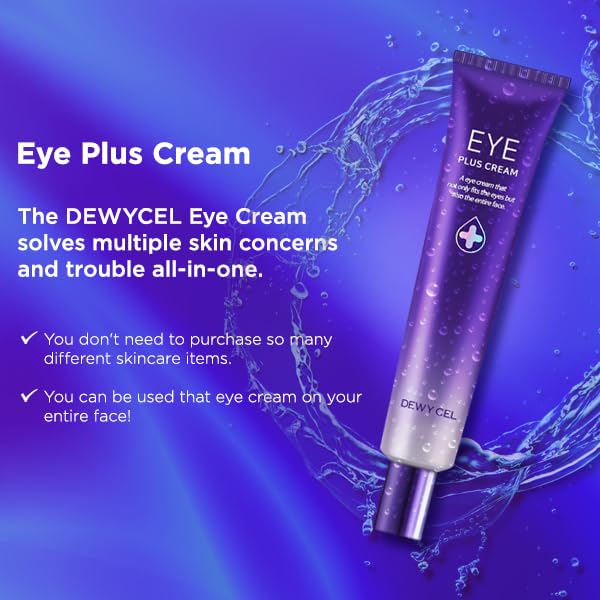 DEWYCEL Eye Plus Cream jar highlighting rich texture for moisture
