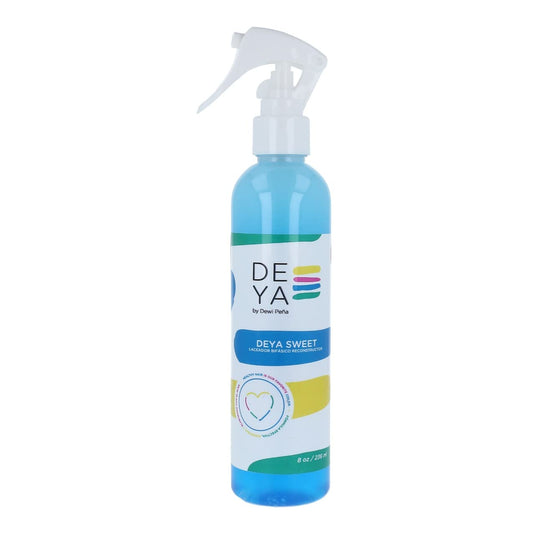 Deya Sweet Two-Phase Serum bottle close-up promoting hydration for curly hair