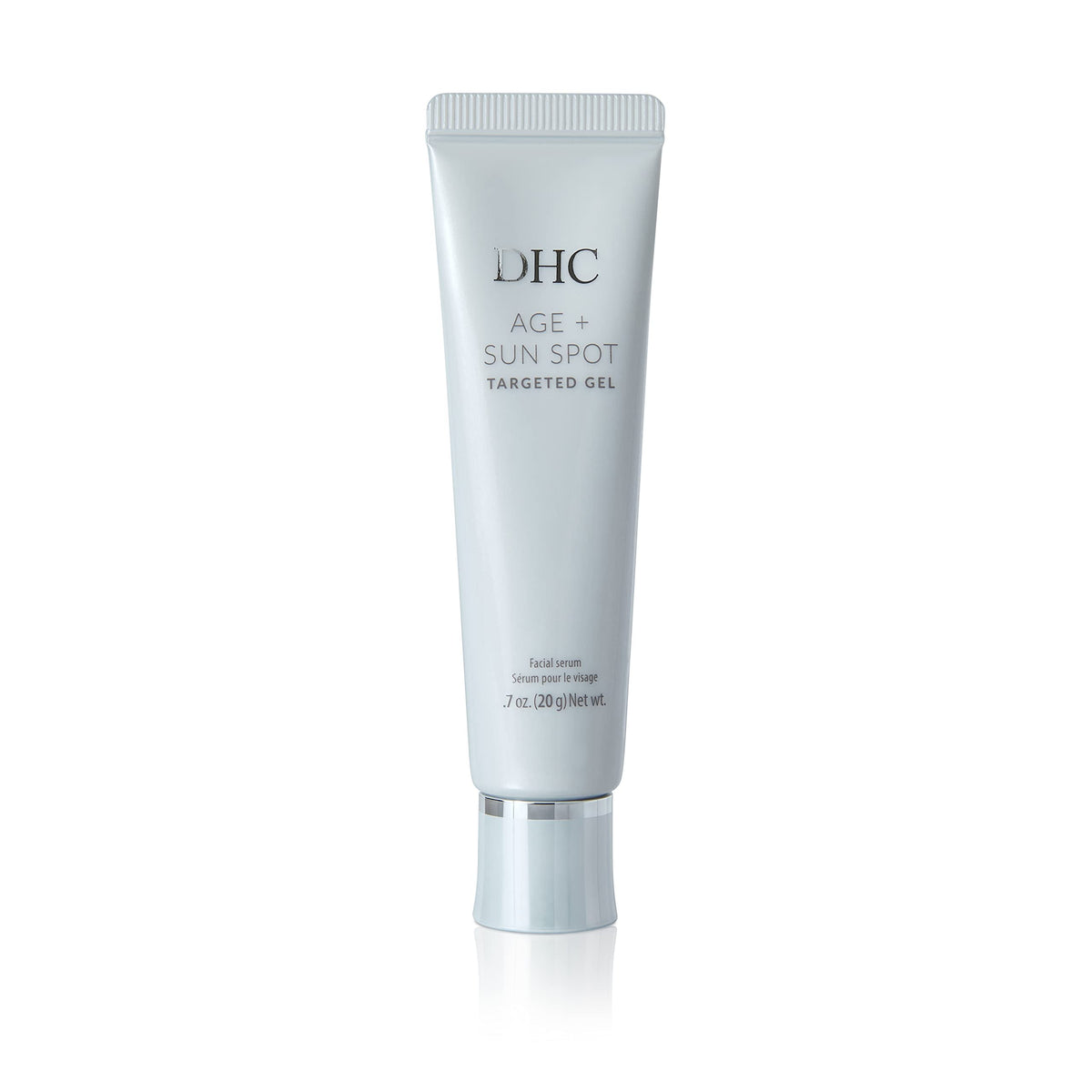 DHC Age + Sun Spot Targeted Gel bottle shot showing sleek packaging for brightening routine