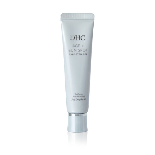DHC Age + Sun Spot Targeted Gel bottle shot showing sleek packaging for brightening routine