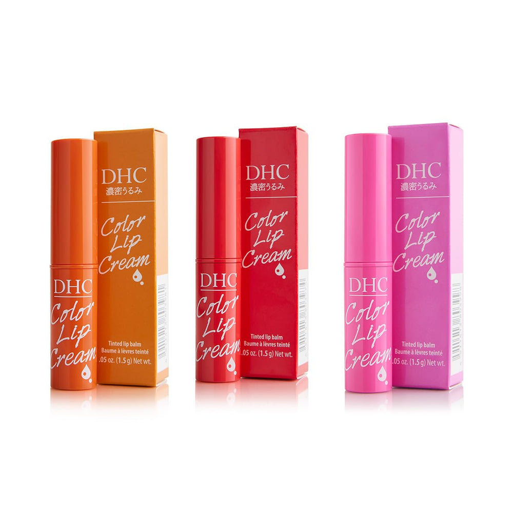 DHC Color Lip Cream Cute Pink swatch with soft rosy tint and moisture