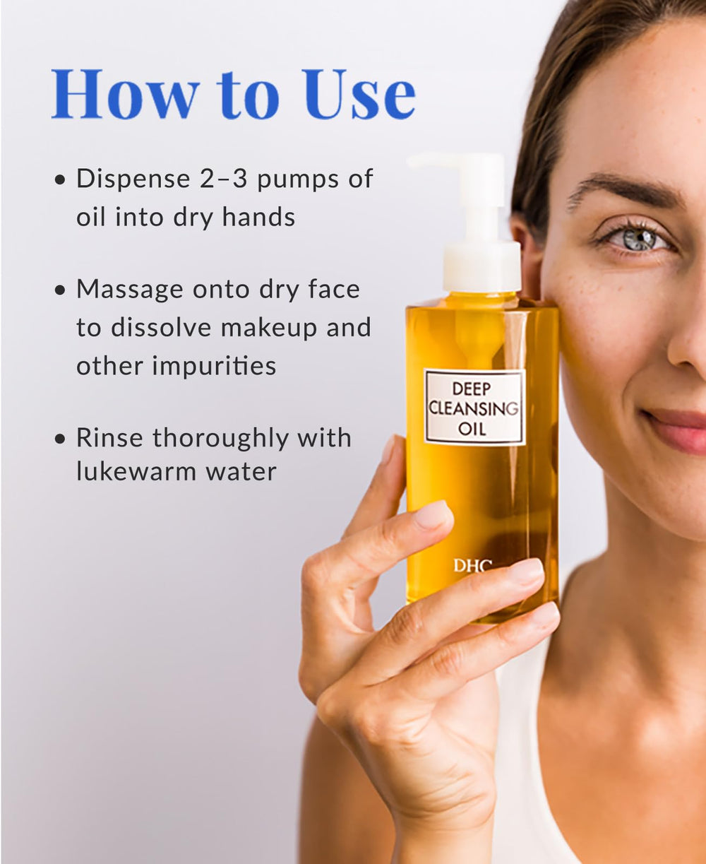 Rinsing DHC Deep Cleansing Oil with water, no oily residue