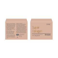 DHC Super Collagen Cream on skin close-up showing subtle glow.